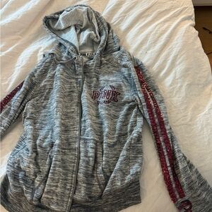 PINK Victoria's Secret Gray Zip-Up Hoodie